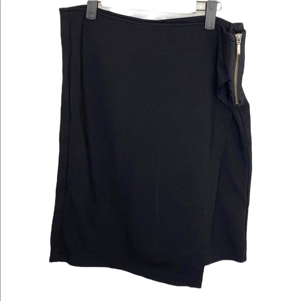 Cabi Faux Wrap Black Skirt Size 8